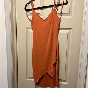 Elegant Orange Slip Dress
